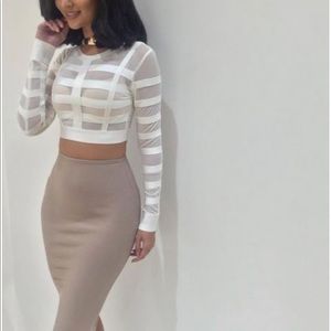 House of cb white mesh bandage crop Larina top